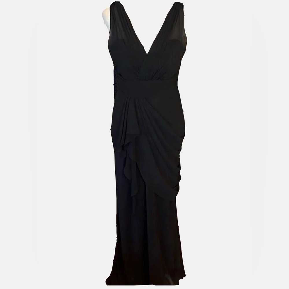 Watters & Watters Black Chiffon Bridesmaids dress sz 12